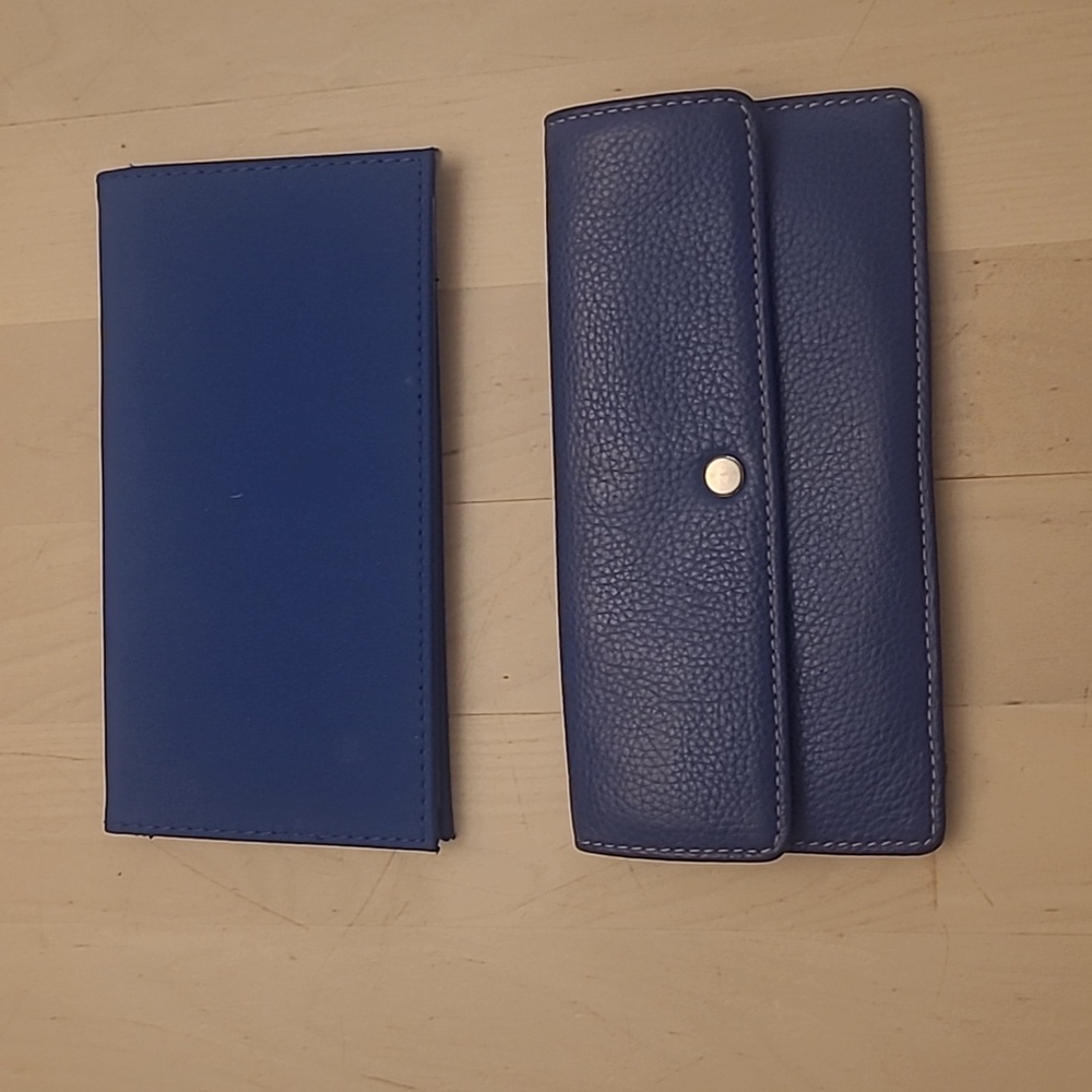 EUC Liz Claiborne Compact Blue Wallet and Checkbook Holder